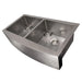 ZLINE 36" Niseko Farmhouse Apron Mount Double Bowl Kitchen Sink in DuraSnow® Stainless Steel with Bottom Grid, SA50D-36S ZLINE Dreamwood Living
