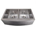 ZLINE 36" Niseko Farmhouse Apron Mount Double Bowl Kitchen Sink in DuraSnow® Stainless Steel with Bottom Grid, SA50D-36S ZLINE Dreamwood Living