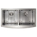 ZLINE 36" Niseko Farmhouse Apron Mount Double Bowl Kitchen Sink in DuraSnow® Stainless Steel with Bottom Grid, SA50D-36S ZLINE Dreamwood Living
