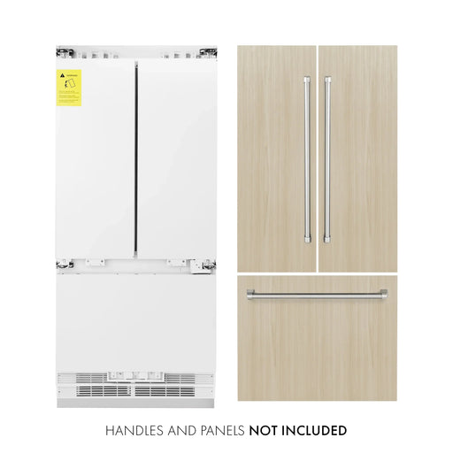 ZLINE 36" Panel Ready Built-In French Door Refrigerator with Internal Water and Ice Dispenser, RBIV-36 ZLINE