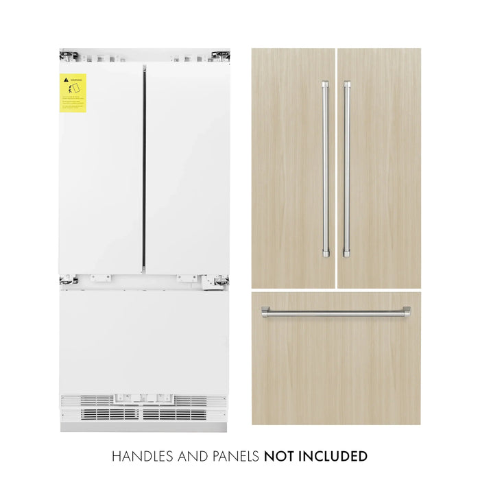 ZLINE 36" Panel Ready Built-In French Door Refrigerator with Internal Water and Ice Dispenser, RBIV-36 ZLINE