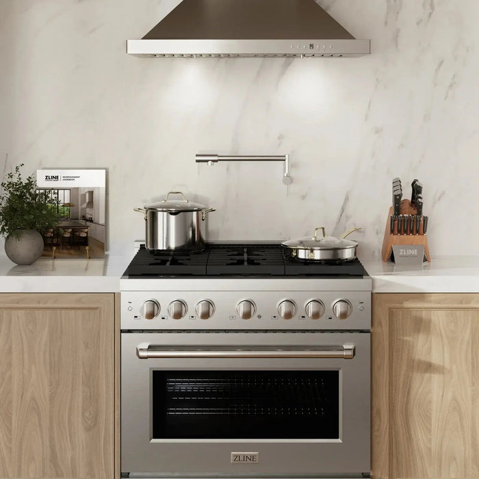 ZLINE 36" Professional All Gas Range with 6 Burners in Stainless Steel, SGR36 ZLINE