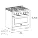 ZLINE 36" Professional All Gas Range with 6 Burners in Stainless Steel, SGR36 ZLINE