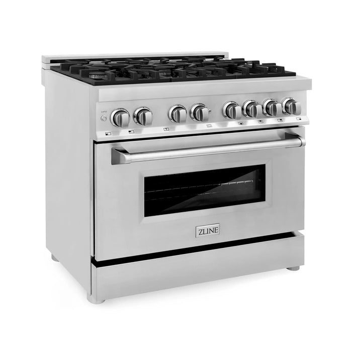ZLINE 36" Professional Dual Fuel Range in Stainless Steel, RA36 ZLINE