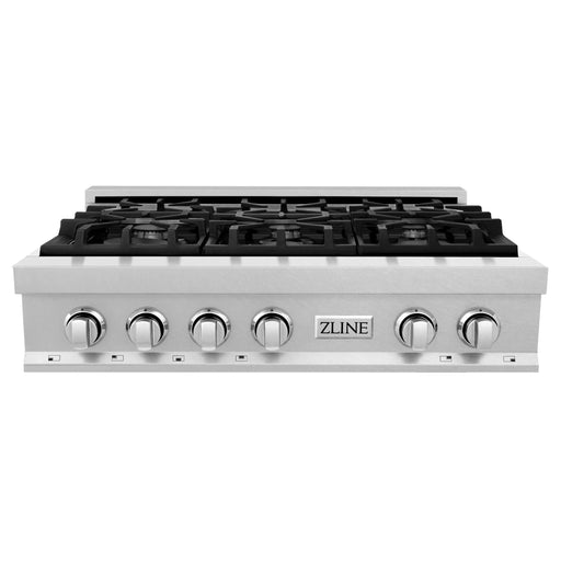 ZLINE 36" Rangetop in DuraSnow® Stainless Steel with 6 Gas Burners, RTS-36 ZLINE