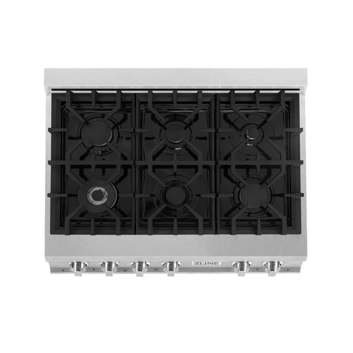 ZLINE 36" Rangetop in DuraSnow® Stainless Steel with 6 Gas Burners, RTS-36 ZLINE