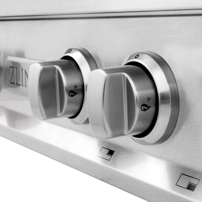 ZLINE 36" Rangetop in DuraSnow® Stainless Steel with 6 Gas Burners, RTS-36 ZLINE