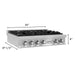 ZLINE 36" Rangetop in DuraSnow® Stainless Steel with 6 Gas Burners, RTS-36 ZLINE