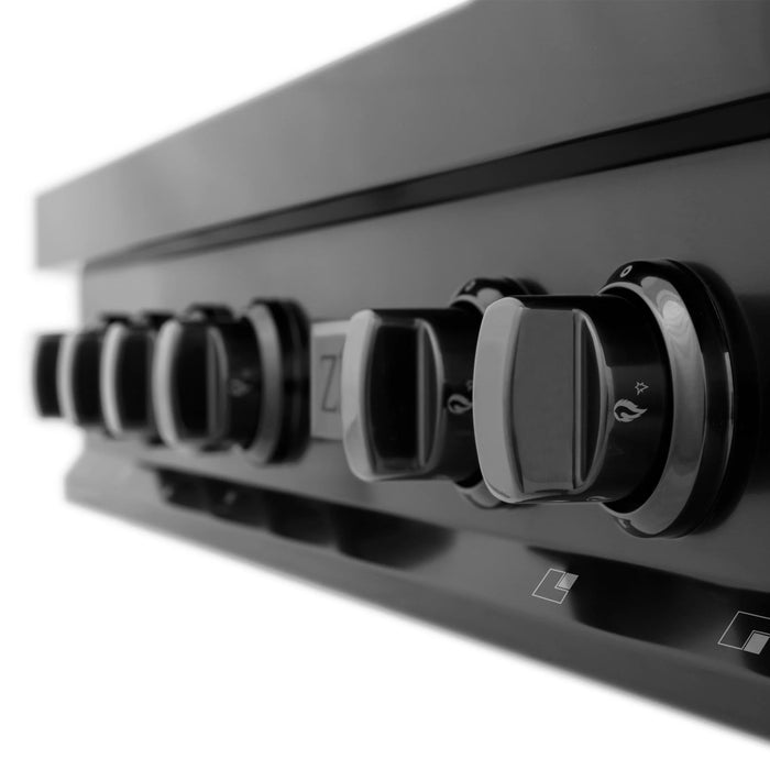 ZLINE 36" Rangetop with 6 Gas Brass Burners in Black Stainless Steel, RTB-BR-36 ZLINE