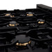 ZLINE 36" Rangetop with 6 Gas Brass Burners in Black Stainless Steel, RTB-BR-36 ZLINE