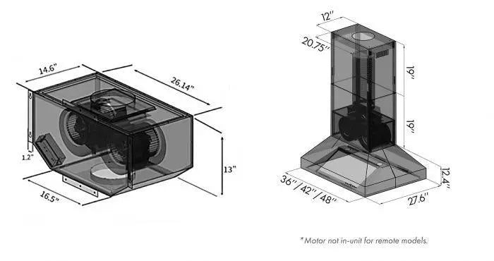 ZLINE 36" Remote Dual Blower Island Mount Range Hood in Stainless, 697i-RD-36 (out of Stock) ZLINE Dreamwood Living
