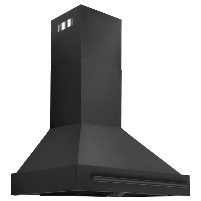ZLINE 36" Wall Mount Range Hood in Black Stainless Steel with Black Handle, BS655-36-BS ZLINE Dreamwood Living