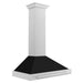 ZLINE 36" Wall Mount Range Hood in DuraSnow® Stainless Steel with Black Matte Shell and Stainless Steel Handle, KB4SNX-BLM-36 ZLINE Dreamwood Living