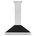 ZLINE 36" Wall Mount Range Hood in DuraSnow® Stainless Steel with Black Matte Shell and Stainless Steel Handle, KB4SNX-BLM-36 ZLINE Dreamwood Living