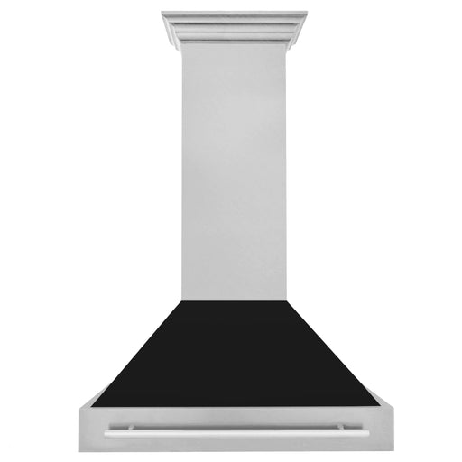 ZLINE 36" Wall Mount Range Hood in DuraSnow® Stainless Steel with Black Matte Shell, 8654SNX-BLM-36 ZLINE Dreamwood Living