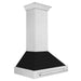 ZLINE 36" Wall Mount Range Hood in DuraSnow® Stainless Steel with Black Matte Shell, 8654SNX-BLM-36 ZLINE Dreamwood Living
