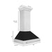 ZLINE 36" Wall Mount Range Hood in DuraSnow® Stainless Steel with Black Matte Shell, 8654SNX-BLM-36 ZLINE Dreamwood Living