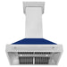 ZLINE 36" Wall Mount Range Hood in DuraSnow® Stainless Steel with Blue Gloss Shell, 8654SNX-BG-36 ZLINE Dreamwood Living