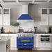 ZLINE 36" Wall Mount Range Hood in DuraSnow® Stainless Steel with Blue Matte Shell, 8654SNX-BM-36 ZLINE Dreamwood Living