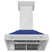 ZLINE 36" Wall Mount Range Hood in DuraSnow® Stainless Steel with Blue Matte Shell, 8654SNX-BM-36 ZLINE Dreamwood Living