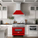 ZLINE 36" Wall Mount Range Hood in DuraSnow® Stainless Steel with Red Matte Shell, 8654SNX-RM-36 ZLINE Dreamwood Living
