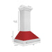 ZLINE 36" Wall Mount Range Hood in DuraSnow® Stainless Steel with Red Matte Shell, 8654SNX-RM-36 ZLINE Dreamwood Living