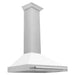 ZLINE 36" Wall Mount Range Hood in DuraSnow® Stainless Steel with White Matte Shell and Stainless Steel Handle, KB4SNX-WM-36 ZLINE Dreamwood Living