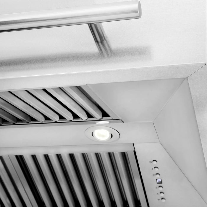 ZLINE 36" Wall Mount Range Hood in DuraSnow® Stainless Steel with White Matte Shell, 8654SNX-WM-36 ZLINE Dreamwood Living