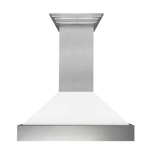 ZLINE 36" Wall Mount Range Hood in DuraSnow® Stainless Steel with White Matte Shell, 8654WM-36 ZLINE Dreamwood Living