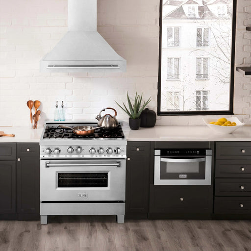 ZLINE 36" Wall Mount Range Hood in DuraSnow® Stainless Steel, 8654SNX-36 ZLINE Dreamwood Living