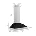 ZLINE 36" Wall Mount Range Hood in Stainless Steel with Black Matte Shell and Stainless Steel Handle, KB4STX-BLM-36 ZLINE