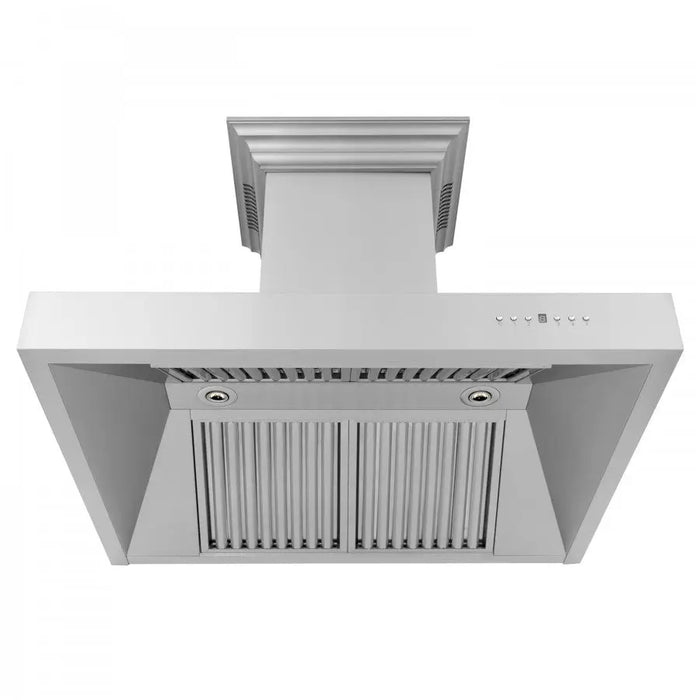 ZLINE 36" Wall Mount Range Hood in Stainless Steel with Built-in CrownSound® Bluetooth Speakers, 697CRN-BT-36 ZLINE