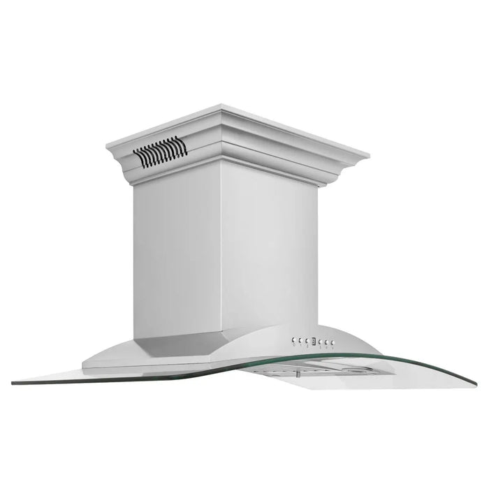 ZLINE 36' Wall Mount Range Hood with Built-in CrownSound Bluetooth Speakers in Stainless Steel & Glass, KNCRN-BT-36 ZLINE