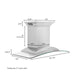 ZLINE 36' Wall Mount Range Hood with Built-in CrownSound Bluetooth Speakers in Stainless Steel & Glass, KNCRN-BT-36 ZLINE