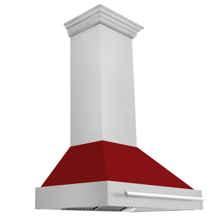ZLINE 36" Wall Mount Range hood in DuraSnow® Stainless Steel with Red Gloss Shell, 8654SNX-RG-36 ZLINE Dreamwood Living