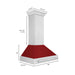 ZLINE 36" Wall Mount Range hood in DuraSnow® Stainless Steel with Red Gloss Shell, 8654SNX-RG-36 ZLINE Dreamwood Living
