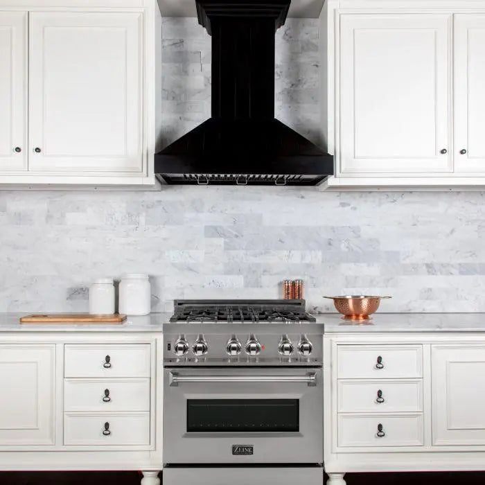 ZLINE 36" Wooden Wall Mount Range Hood in Black, KPCC-36 ZLINE