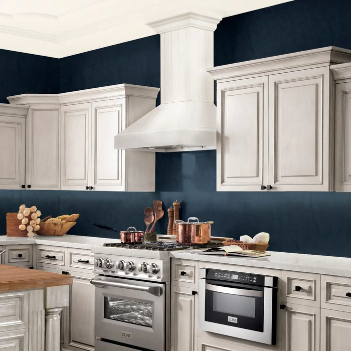 ZLINE 36" Wooden Wall Mount Range Hood in Cottage White, KPTT-36 ZLINE Dreamwood Living