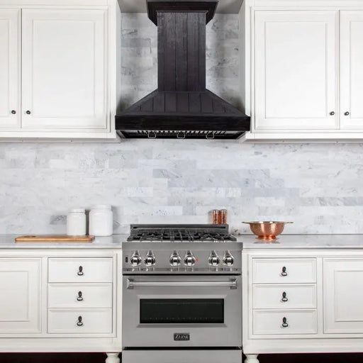 ZLINE 36" Wooden Wall Mount Range Hood in Rustic Dark Finish, KPDD-36 ZLINE