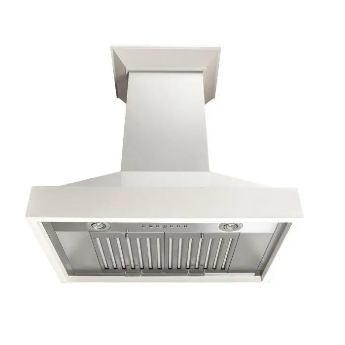 ZLINE 36" Wooden Wall Mount Range Hood in White, KBTT-36 ZLINE