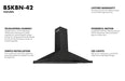 ZLINE 42" Convertible Vent Wall Mount Range Hood in Black Stainless Steel, BSKBN-42 ZLINE