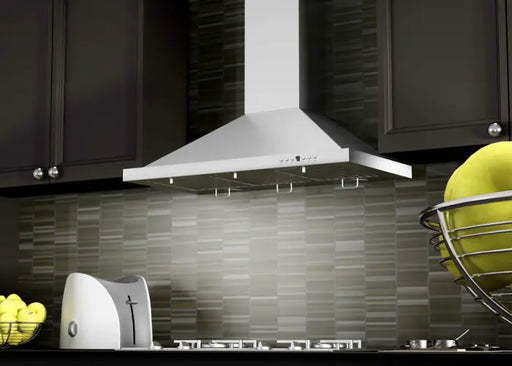 ZLINE 42" Convertible Vent Wall Mount Range Hood in Stainless Steel with Crown Molding, KBCRN-42 ZLINE