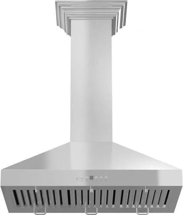 ZLINE 42" Convertible Vent Wall Mount Range Hood in Stainless Steel with Crown Molding, KL3CRN-42 ZLINE