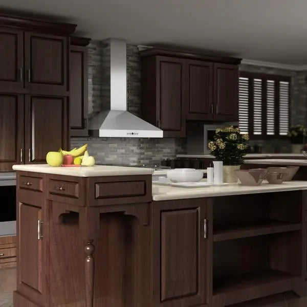 ZLINE 42" Convertible Vent Wall Mount Range Hood in Stainless Steel with Crown Molding, KL3CRN-42 ZLINE