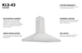 ZLINE 42" Convertible Vent Wall Mount Range Hood in Stainless Steel, KL3-42 ZLINE