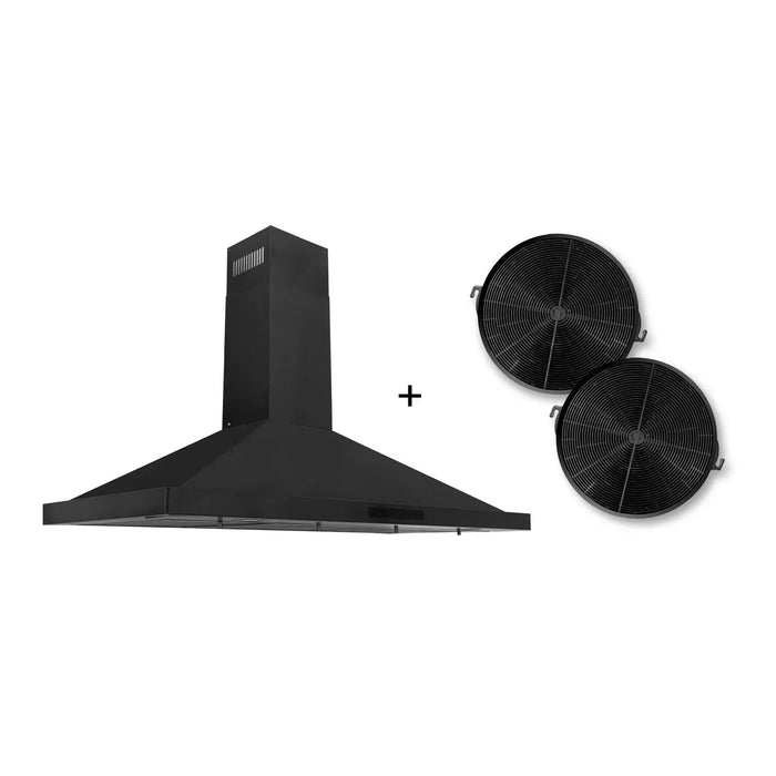 ZLINE 42" Convertible Wall Mount Range Hood in Black Stainless with Charcoal Filters, BSKBN-CF-42 ZLINE Dreamwood Living