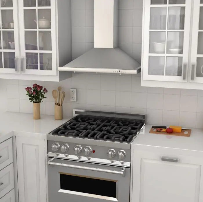 ZLINE 42" Convertible Wall Mount Range Hood in Stainless Steel with Charcoal Filters, KB-CF-42 ZLINE Dreamwood Living