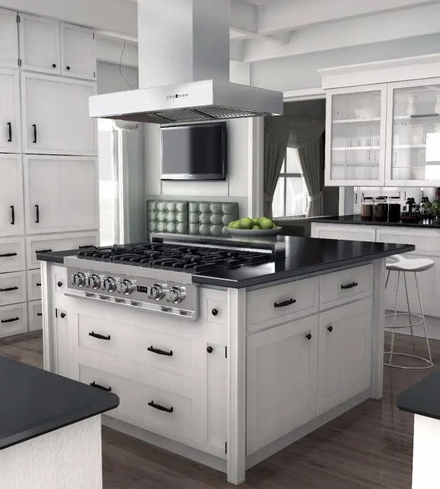 ZLINE 42" Ducted Professional Island Mount Range Hood in Stainless Steel, KECOMi-42 ZLINE