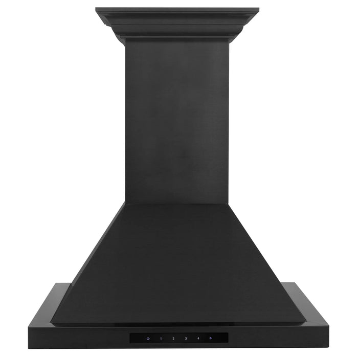 ZLINE 42" Ducted Wall Mount Range Hood in Black Stainless Steel with CrownSound® BlueTooth Speakers, BSKBNCRN-BT-42 ZLINE Dreamwood Living