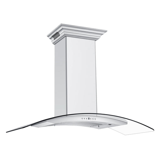 ZLINE 42" Wall Mount Range Hood in Stainless Steel & Glass with CrownSound® Built-in Speakers, KN4CRN-BT-42 ZLINE Dreamwood Living